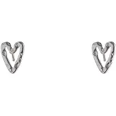 Go Dutch Label Oorknoppen Hammered Heart Stud Zilverkleurig