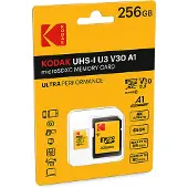 Kodak mSD 256GB UHS-I U3 V30 A1 UltraKODAK Micro SD-kaart 256GB Klasse 10