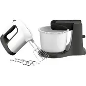 SEB Prep'Mix+ HT4641 - Handmixer met mengkom - 5 Snelheden en Turbofunctie - Met Deeghaken en Gardes - 500W - Wit