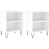vidaXL Nachtkastjes 2 st 40x30x50 cm bewerkt hout wit
