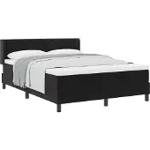 vidaXL Boxspringbed met matras, zwart, 200 x 160 cm, polyester