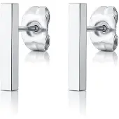 LGT JWLS T-Bar oorbellen Dames Edelstaal Staaf Zilverkleurig