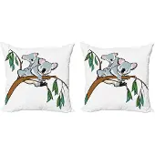 Abakuhaus – Tropische Dieren Kussenhoes 2x50x50 cm – Koala/Eucalyptus