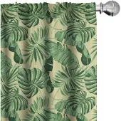 Abakuhaus Oerwoud Gordijnen – 2x75x245 cm – Microvezel – Eierschaal en Groen