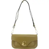 Coccinelle Leren schoudertas C-Me Calf Shoulder Bag Seagrass kaki