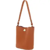 Coccinelle Leren schoudertas Nikla Mini Bag Double Grainy Leather Crab / Jellyfish Lichtbruin