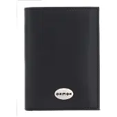 OXMOX Leer portemonnee Leather Kombibörse Pure Metal Round Black zwart