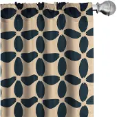 Abakuhaus Damast-geïnspireerde Gordijnen – 2x75x245 cm – Perzik & Petrol