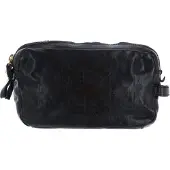 Campomaggi Leren Toilettas Beauty Bag Grigio Bruine