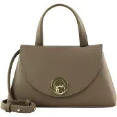 Coccinelle Leren schoudertas Nikla Handbag Double Grainy Leather Warm Taupe / Rosette