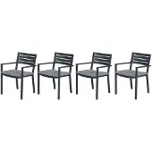 Garden Impressions Oklahoma tuinstoelen set van 4 carbon black