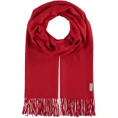 Fraas Sjaal Pure Cashmere Scarf with Fringes Tomato Rood