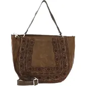 Campomaggi Leren Schoudertas Shoulder Bag Verde Militare Olijfgroen