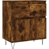 vidaXL Dressoir 60x35x70 cm bewerkt hout gerookt eikenkleurig