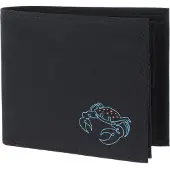 OXMOX portemonnee New Cryptan RFID Protect Querscheinbörse Crab Print Cyan Black zwart
