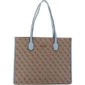 GUESS Shopper Silvana Girlfriend Tote Latte Logo / Slate Bruine
