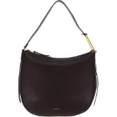 Coccinelle Leren Schoudertas Priscilla Handbag Grained Leather Darkbrown Donkerbruin