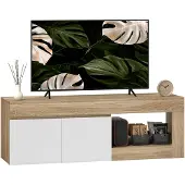 HOMCOM TV-meubel - Spaanplaat - 140x40x48cm - Natuurlijk hout