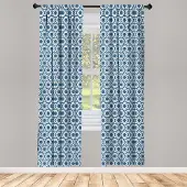 Abakuhaus Gordijn – 2x75x245 cm – microvezel – blauw-wit