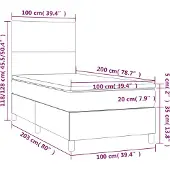 vidaXL Boxspring met matras en LED kunstleer cappuccinokleur 100x200cm