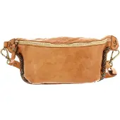 Campomaggi Leren Gordeltas Schoudertas Waist Bag Mini Cammello Lichtbruin