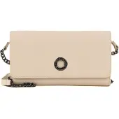 Mandarina Duck Leren Kaarthoes Schoudertas Mellow Leather Wallet Bag Papyrus Beige