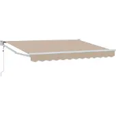 vidaXL Uitschuifbare luifel Beige 3,5 x 2 m Polyester en Metaal