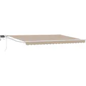 Syfax Handbediende luifel met LED's Beige en Wit 4 × 3 m