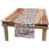 Abakuhaus tafelloper – Halloween-schedel – 40x225 cm – Seafoam Oranje