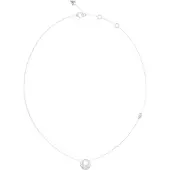 GUESS halsketting Moon Drops 16-18" Coin Pave Necklace Rhodium zilverkleurig