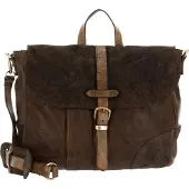 Campomaggi Leren Business tas Schoudertas Briefcase Verde Militare Olijfgroen