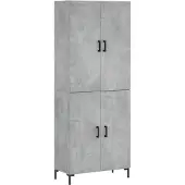 vidaXL Hoge kast 69,5x34x180 cm bewerkt hout betongrijs