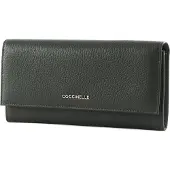Coccinelle Leren Portemonnee Metallic Soft Wallet Ardesia Donkergrijs