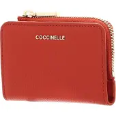 Coccinelle Leren Kaarthoes Metallic Soft Credit Card Holder Tangerine Oranje