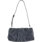 Mandarina Duck Leren Schoudertas Velvet Plisse Bucket Bag London Fog Grijs