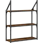 vidaXL Wandrek 3-laags 60x21x78,5 cm bewerkt hout gerookt eikenkleurig