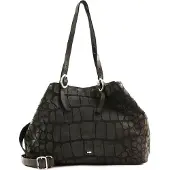 Campomaggi Leren Schoudertas Shopper Centaurus Shopping Bag Grigio Antraciet