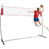 Happiq Draagbaar Volleybalnet 12FT - In Hoogte Verstelbaar met Draagtas