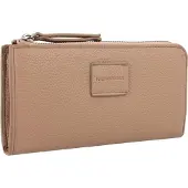 Fredsbruder Leren portemonnee Lanbe Zip Around Wallet Feather Grey Lichtbruin