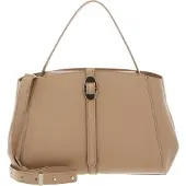 Coccinelle Leren Handtas Schoudertas Chara Handbag Grained Leather Fresh Beige