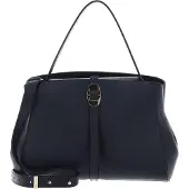 Coccinelle Leren Handtas Schoudertas Chara Handbag Grained Leather Midnight Blue Donkerblauw