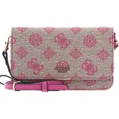 GUESS Loralee Crossbody Organizer Tas Dames Beige Roze - Maat One Size - Kleur: Roze | Soccerfanshop