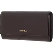 Coccinelle Metallic Soft Portemonnee donkerbruin