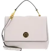 Coccinelle Leren Handtas Schoudertas Liya Handbag Lambskin White / Laurel Green Crème