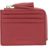 Coccinelle Leren Kaarthoes Tassel Credit Card Holder Pot Lichtrood