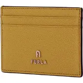 Furla Leren Kaarthouder Camelia Card Case Honey Geel