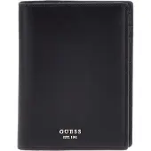 GUESS Leren Identiteitskaarthoesje Passport Holder Black Zwart