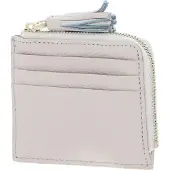 Coccinelle Leren Kaarthoes Tassel Credit Card Holder Lambskin White Crème