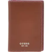 GUESS Leren Kaarthoes Card Holder Cognac Bruine