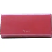 Esquire Portemonnee New Silk Ladies Long Wallet Red Donkerrood